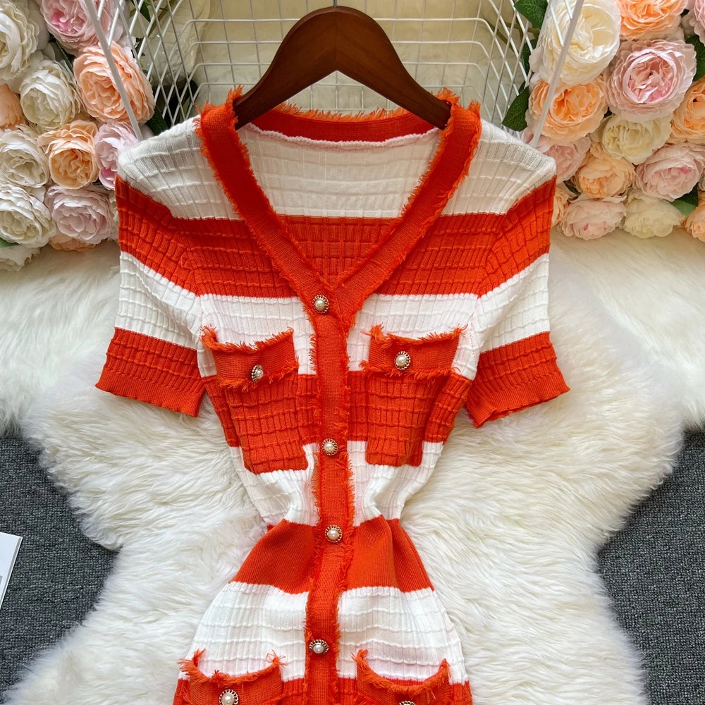 YuooMuoo Brand Fashion V-neck Women Knit Long Dress 2025 New Elegant Office Lady Wrap Hips Split Bodcyon Sweater Dress Vestidos