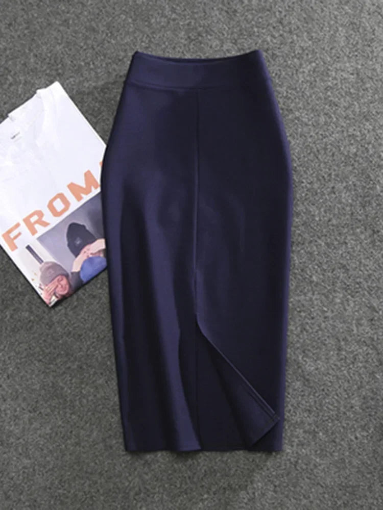 2026 New Women's Pencil Skirts Solid Pur High Waist Slim Skirt Fit Girl Summer Office Lady Elastic Female Sexy Tube Faldas PL211
