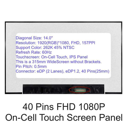 14.0 Laptop LCD Screen Display for DELL Latitude 14 7430 7420 7410 7400 P135G001 P135G002 P144G, 30 40 Pins Display Panel New