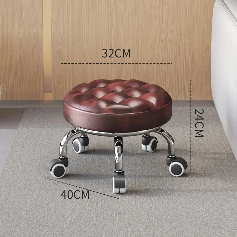 Universal Wheel Stool for Household Use, with Wheels for Wiping the Floor, Small Stool for Learning to Walk with Children