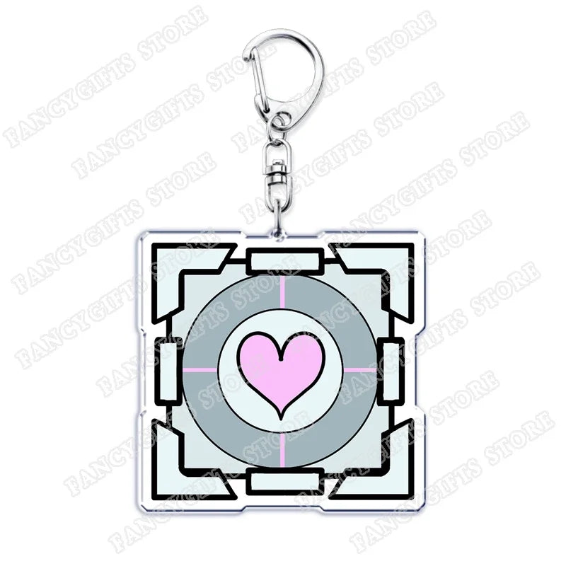 Trending Video Game Keychains for Accessories Bag Glados Aperture Laboratories Science Keyrings Jewelry Gamer Fans Gaming Gifts
