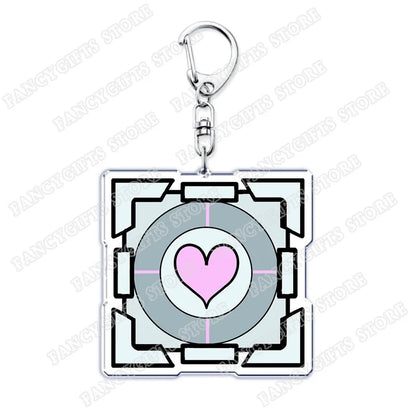 Trending Video Game Keychains for Accessories Bag Glados Aperture Laboratories Science Keyrings Jewelry Gamer Fans Gaming Gifts