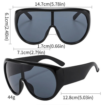New Fashonable Oversized One-piece Luxury Sunglasses For Women Men Big Goggles Sports Sun Glasses Trendy Shades UV400 Eyewear