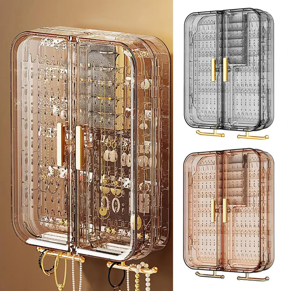 Jewelry Storage Box Jewelry Accessories Shelf Transparent Wall Mounted Jewelry Organizer Earrings Necklaces Rings Display Stand
