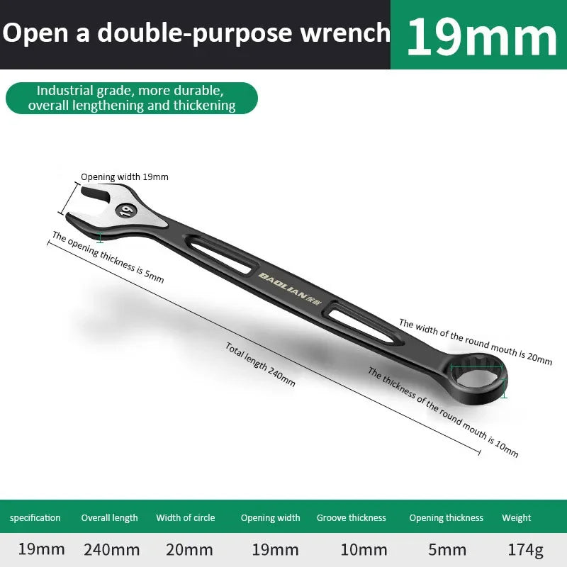 Durable Ratchet Wrench 8-32mm Universal Double Open Ends Torx Wrench Combination Wrench Fast Ratchet Wrench Auto Repair Tools