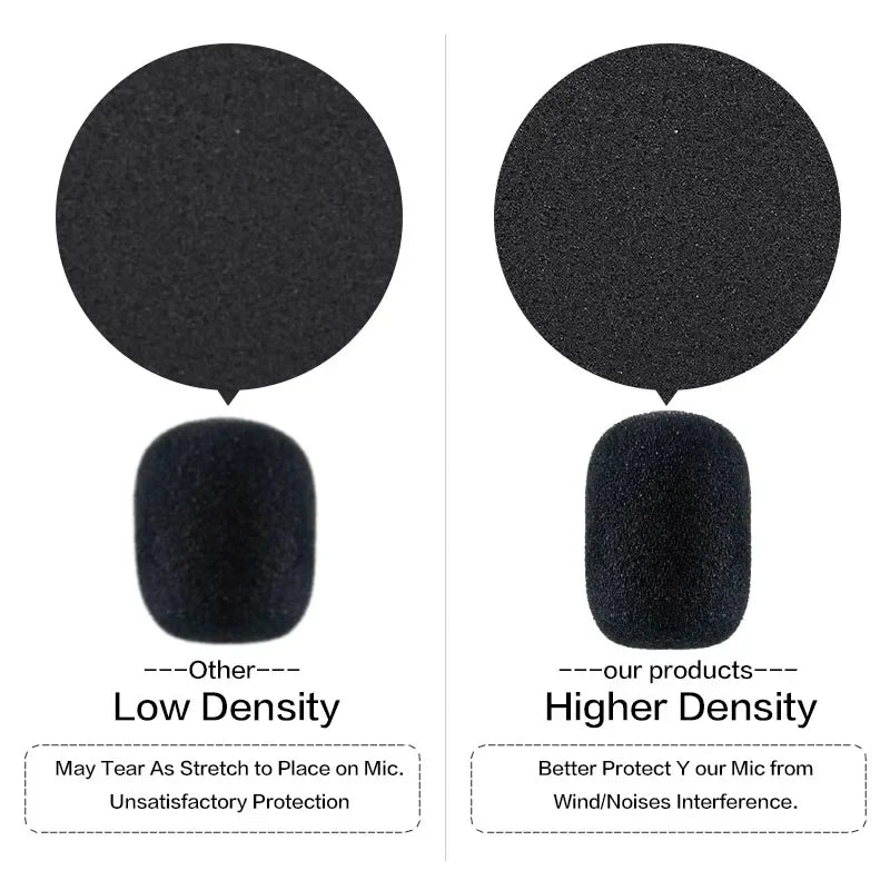 15/100PCS Microphone Replacement Foam Microphone Windscreen Headset Cover Telephone Headset Mic Cover Windshied Headset Foam