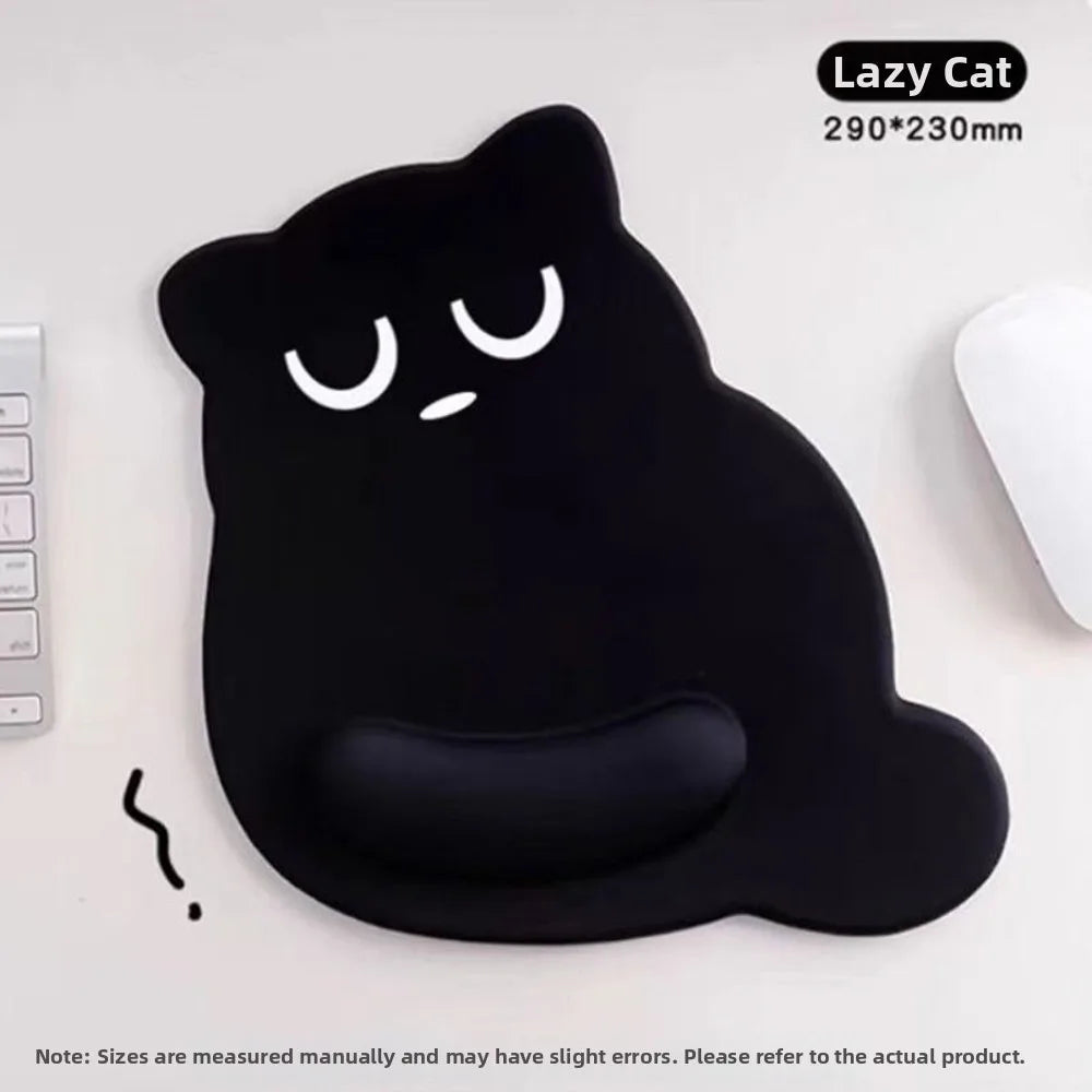 Big-eyed Cat Mouse Pad Soft Comfortable Wrist Rest Typing Pad Non-Slip Dirt-resistant Ergonomic Mouse Pad For Computer Office