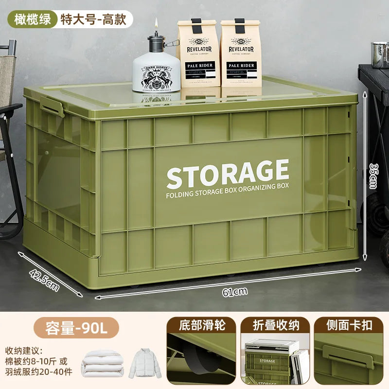 Foldable Storage Box - Extra Large Capacity Collapsible Organizer for Clothes, Toys & Household Items, Portable Logistics Bin wi