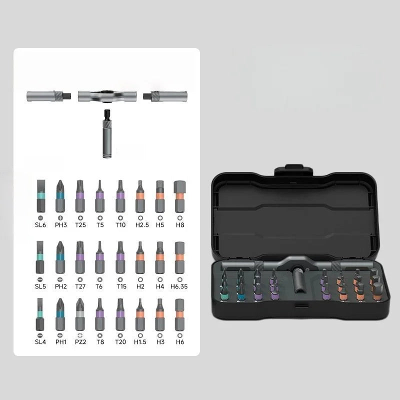 24-in-1 Magnetic Screwdriver Set, DIY Ratchet Driver Kit, Multi-Bit Portable Precision Repair Tool for Furniture, PC & Bicycle