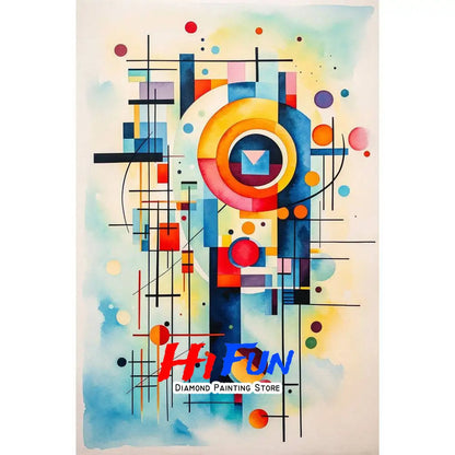 Diamond Painting Full Drill Western Abstraction Art Wassily Kandinsky Poster Rhinestones Mosaic Embroidery  Living Room Decor