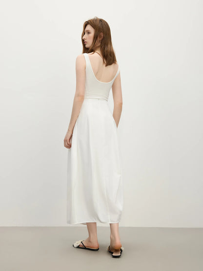 FSLE Elegant Commuting Style Flower Bud Skirt for Women Summer 2025 New Arrival with Attached Waistband Anti-Wrinkle 25FS12515