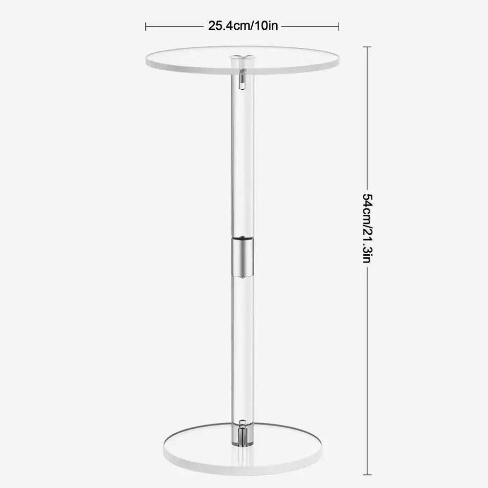 Acrylic Transparent Coffee Clear Drink Table Small Round End Modern Living Room bedside Table Acrylic desk Home Decorations