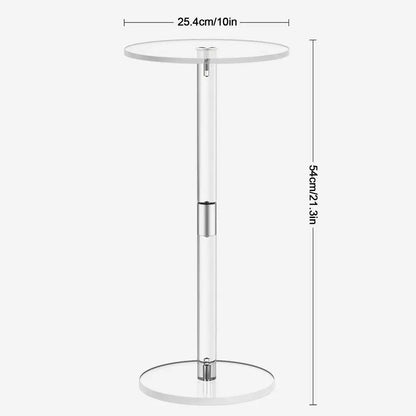 Acrylic Transparent Coffee Clear Drink Table Small Round End Modern Living Room bedside Table Acrylic desk Home Decorations