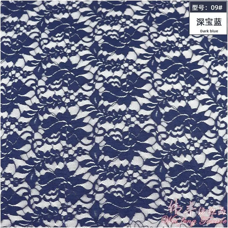 Lace Fabric Elastic By The Meter for Needlework Curtains Dresses Skirts Clothes DIY Sewing Comfortable Soft Cloth Red White Blue