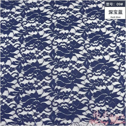 Lace Fabric Elastic By The Meter for Needlework Curtains Dresses Skirts Clothes DIY Sewing Comfortable Soft Cloth Red White Blue