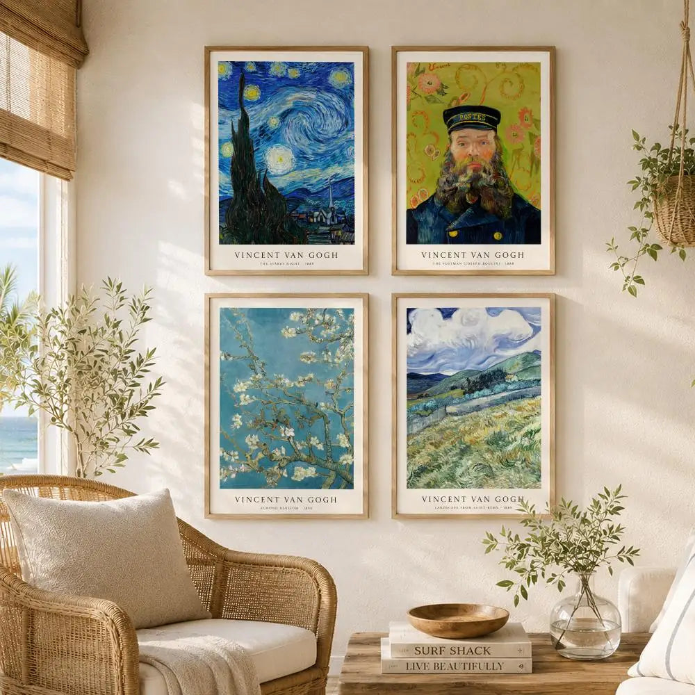 CLASSIC Paintings Van Gogh Poster Versatile HD Waterproof Wall Art Self-Adhesive Decor for Any Space Ideal Gift