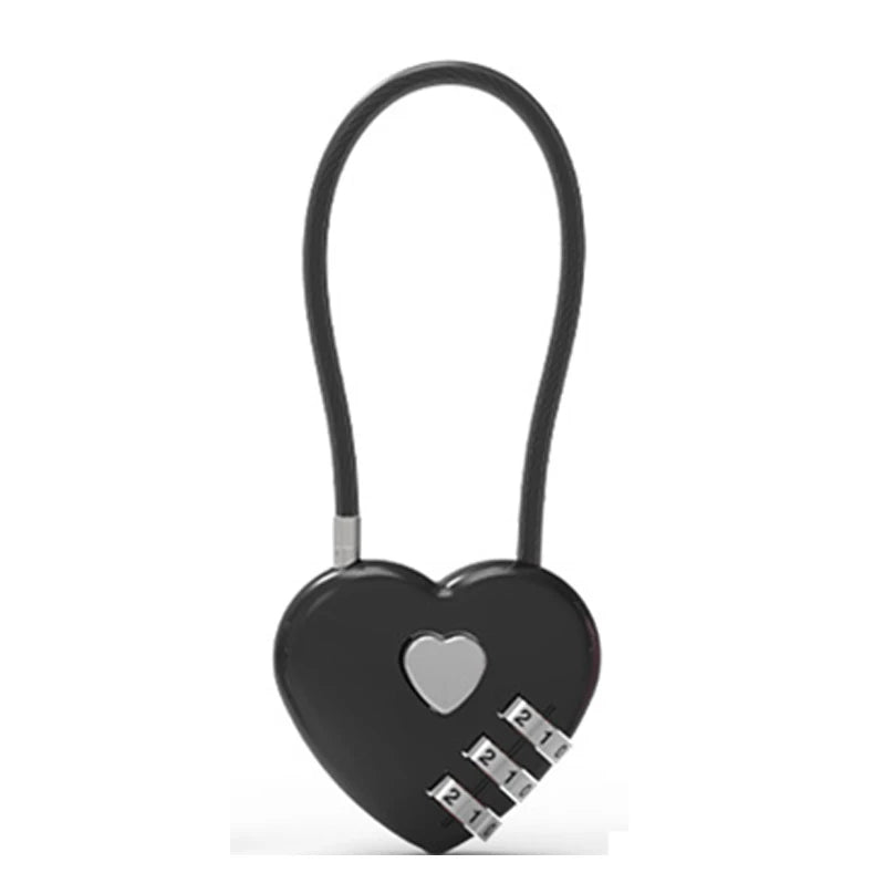 Love Lock Wedding Lock Heart Love Combination Lock School Bag Backpack Trolley Box Concentric Lock Color Zinc Alloy