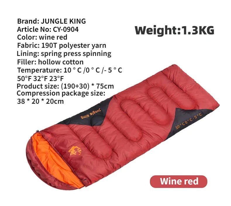 MOUNTAINHIKER JUNGLEKING Camping Sleeping Bag Ultralight Waterproof 4 Season Warm Envelope Sleeping Bags for Outdoor Hiking