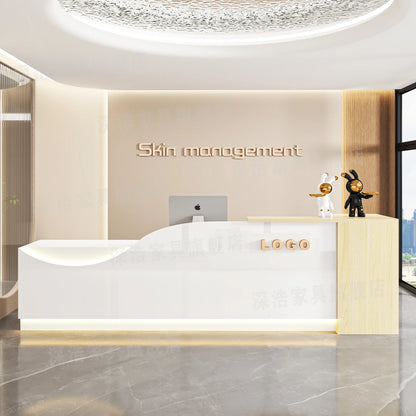 Customized Equipment Reception Desk Beauty Simple Creative Aesthetic Reception Desks Trendy Luxury Mostrador Office Furniture