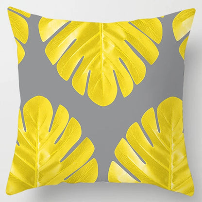 Modern Simple Yellow Flower Pillowcase Home Sofa  Lumbar   Cushion  Pillow