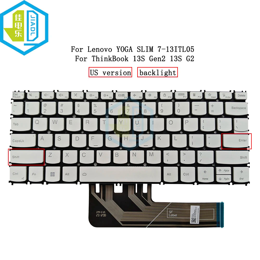 LA US Backlight Keyboard for Lenovo YOGA SLIM 7-13ITL05 7-13ACN05 Carbon 13ITL5 English Laptop Keyboards Light SN21A19932