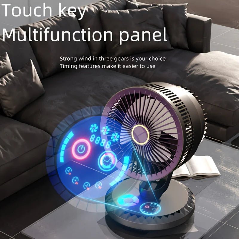 Portable air circulation fan household USB charging small fan, suitable for home, office and kitchen use.