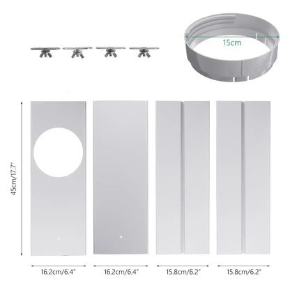 5Pcs/set Portable Air Conditioner Window Kit Adjustable Slide Plate Wind Shield Adapter Connector Air Conditioning Accessories