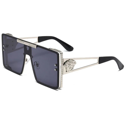 New stylish sunglasses with oversized frames, trendy metal design, perfect for fashion shows and cool street style.