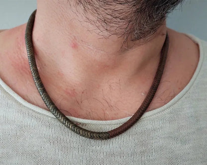 Heishi Turquoise Men Necklace with Hematite  Men Gemstones Necklace  Stone Necklace Onyx Mens Necklace