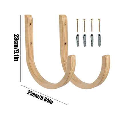 Yoga Mat Storage 2 Pieces Wooden with Screws Yoga Accessories Exercise Mat Rack for Home Indoor Workout Equipment Resistance