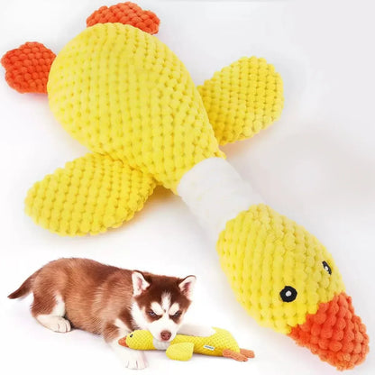 New Double Color Blue Goose Plush Pet Toy Tough Bite Resistant Squeaky Chew Molar Toy Interactive Play Supplies For Dogs Cats