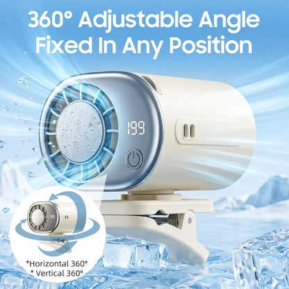 Portable Fan Car Interior Clip LED Display Backseat Fan USB Rechargeable Powerful Cooling Ultra Mini Fans