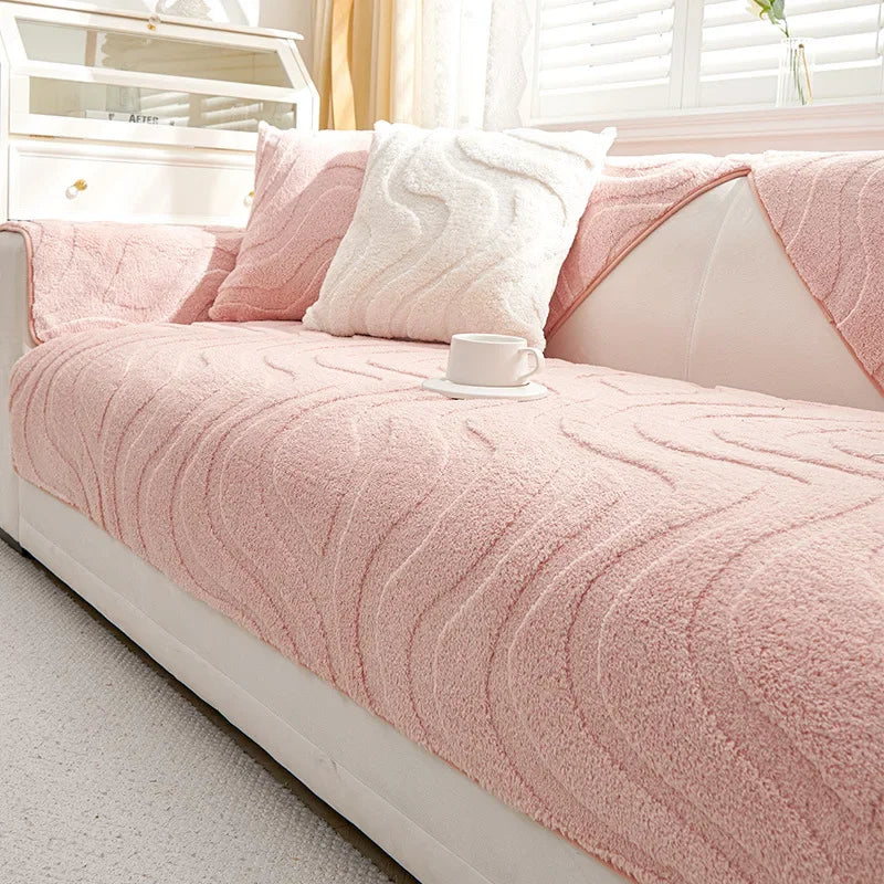 Simple Modern Sofa Cushion Autumn and Winter Light Luxury Non-Slip Sofa Plush Cover