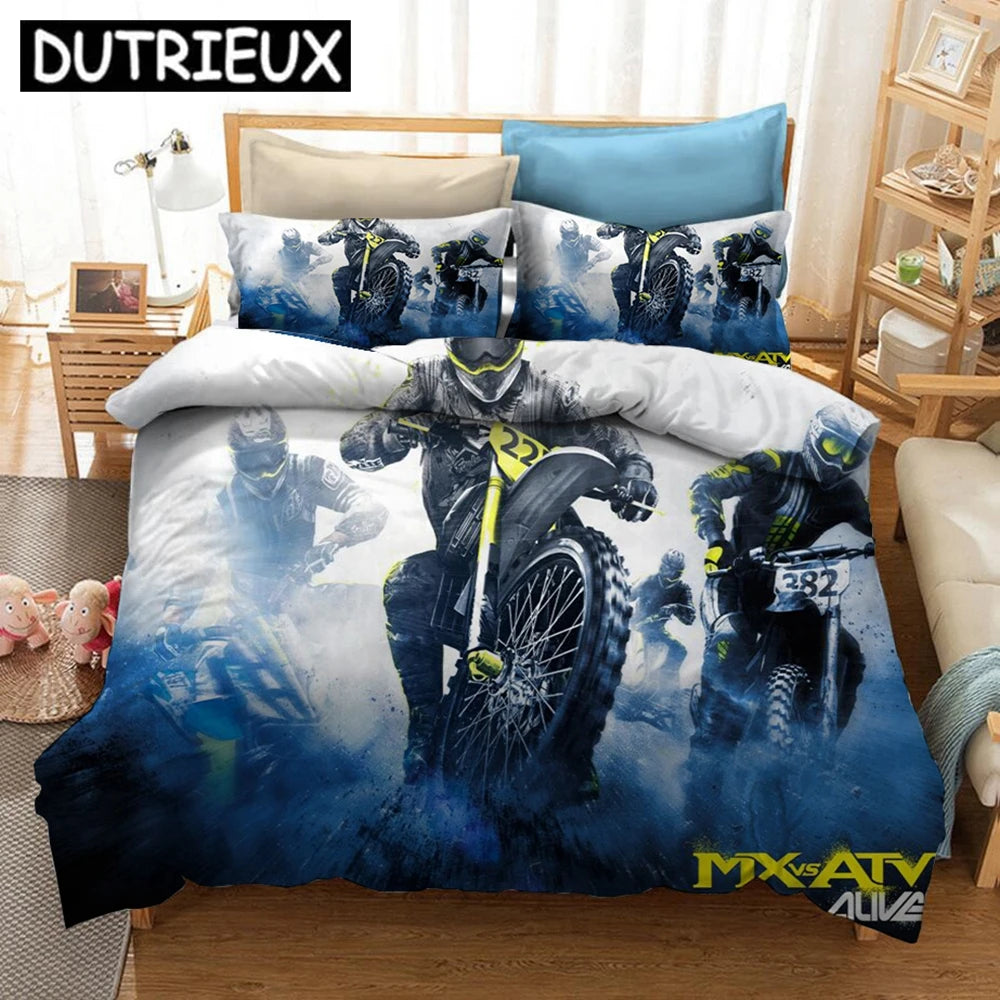 Motorcycle 3D Printed Bedding Set Duvet Covers Pillowcases Comforter Bedding Set Bedclothes Bed Linen