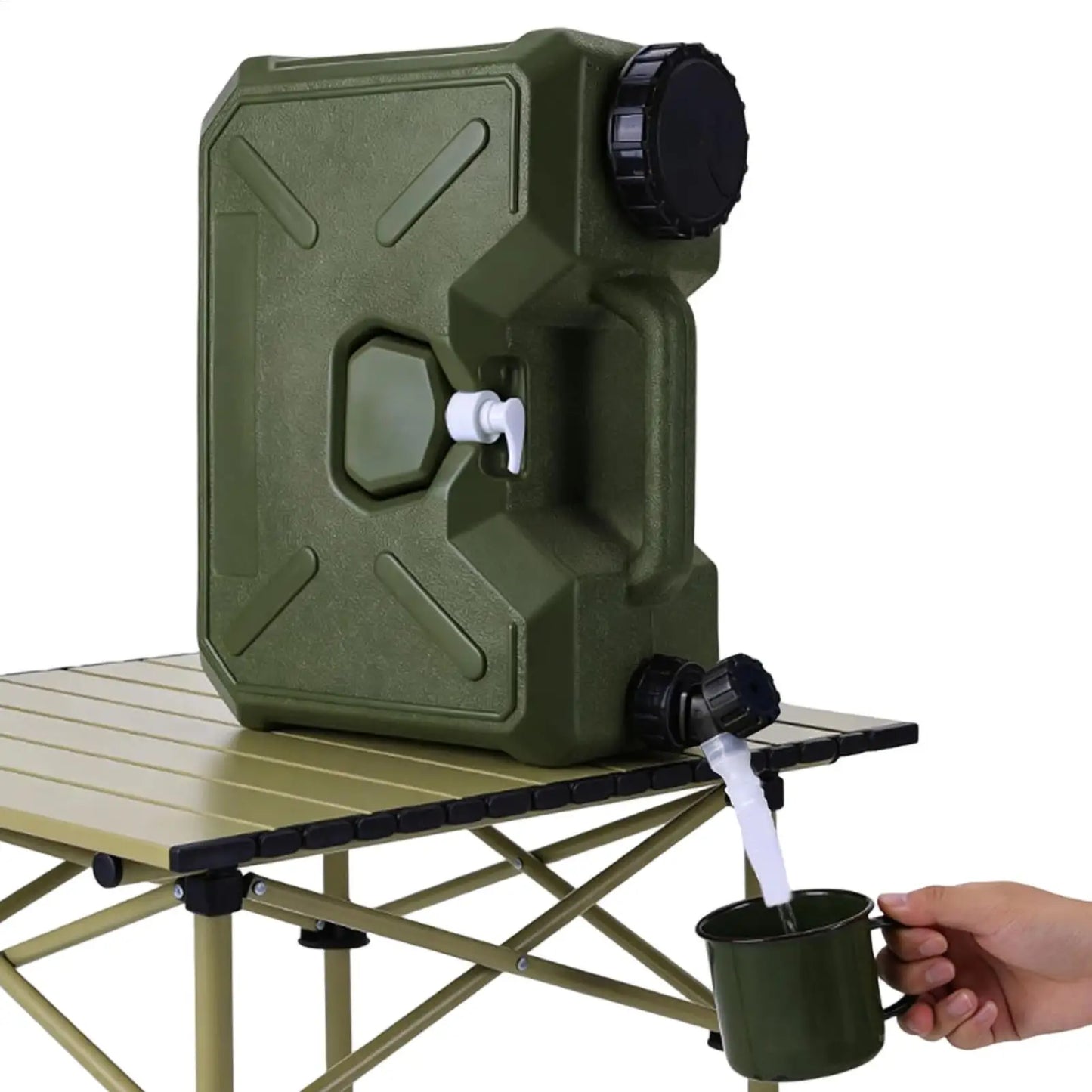 12L Camping Water Tank With Faucet Portable Water Container With Hand Sanitizer Bottle Leak-Proof Water Bucket For Camping