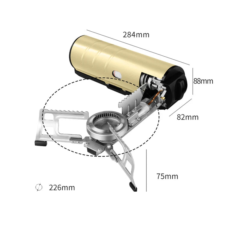 Outdoor Accessories: Folding Gas Stove Lightweight Portable Stove with One-Second Expansion for Camping Hot Pot Tea Stove