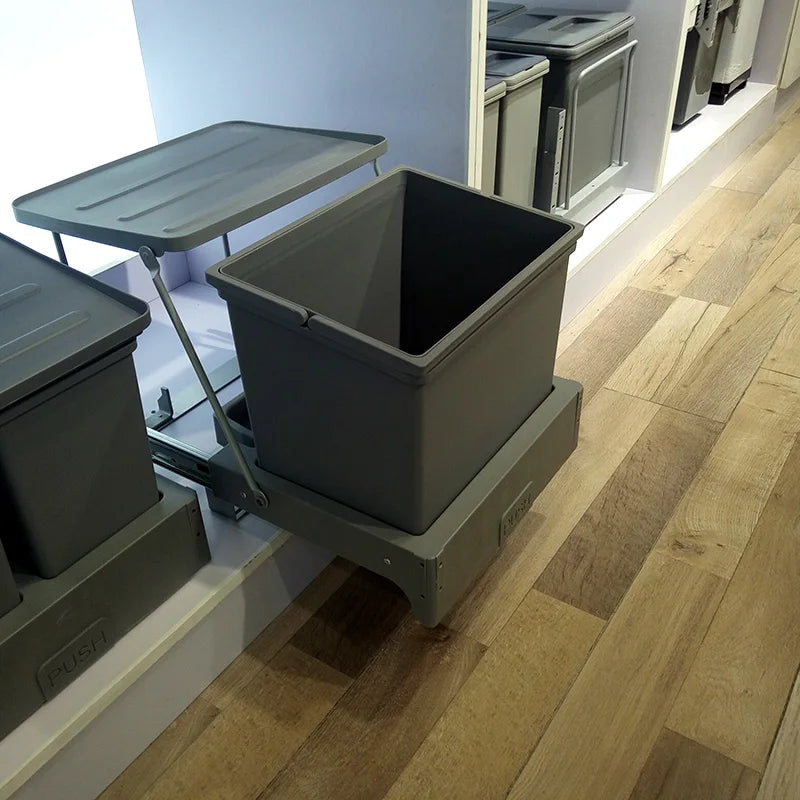 Built-In Trash Can, Cabinet Pull-Out Garbage Bin, Pop-Up Waste Storage Basket, Hidden Storage Bucket, Kitchen Bin, Bedroom