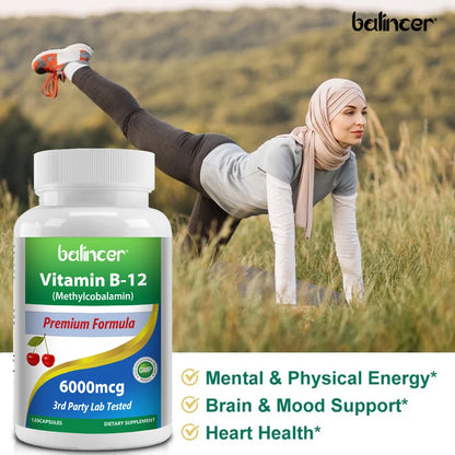 Vitamin B12 - Improve Mood, Improve Brain, Strengthen Nervous System, Increase Energy, Promote Metabolism, Maintain Heart Health