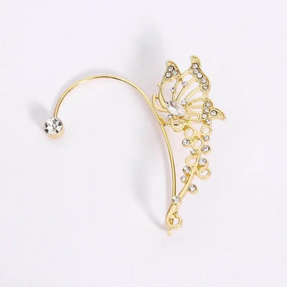 Korean Fashion Butterfly Elf Ear Hanging Earrings For Women Jewelry 2026 Trending New Luxury Ear Cuff Without Hole Fake Earrings