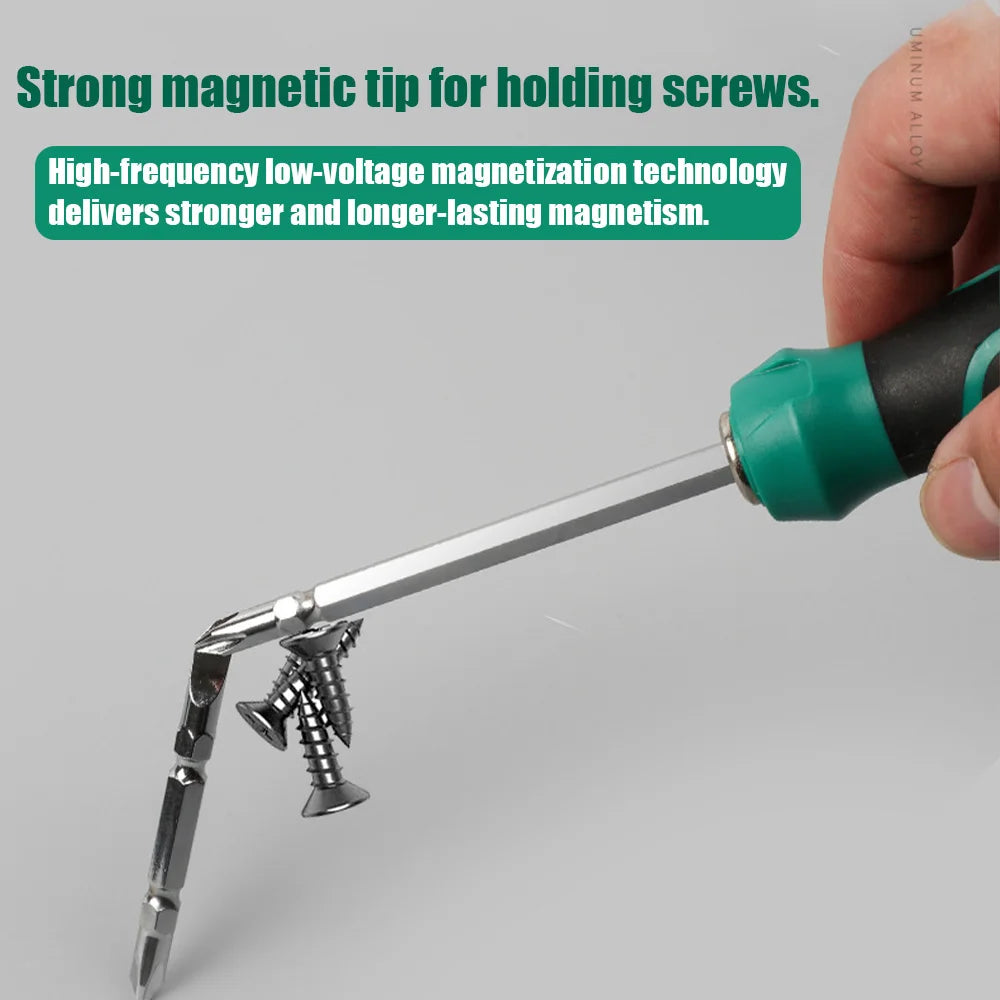 1 Piece 4×75mm Dual-Purpose Screwdriver, Phillips & Slotted Dual Head, Magnetic Multi-Functional Screwdriver for Household Use