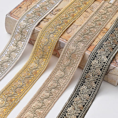 Lace Trim DIY Garment Accessories, Embroidery Fabric Ribbon, 1 Yard
