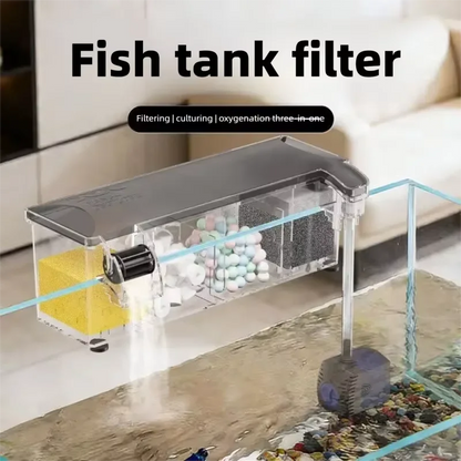 Fish Tank Filter Box External Wall Mounted Filter Water Circulation Three in One Aquarium Filter Small Fish Tank Filter