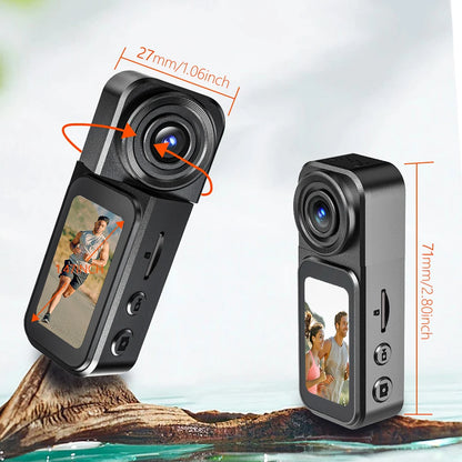 A75 WiFi Action Camera Strong Magnetic POV 2.7K Recording Hands Free 400mAh Mini Camcorders 1.47 inch IPS Touch Screen Camera