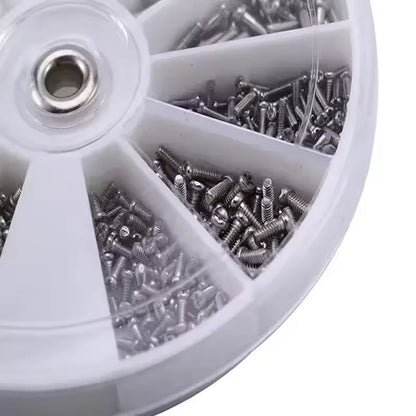 600/1000Pcs Small Screws & Nuts Kit - Nickel-Plated Iron Electronics Screws for Glasses Repair & DIY Projects Assorted Set
