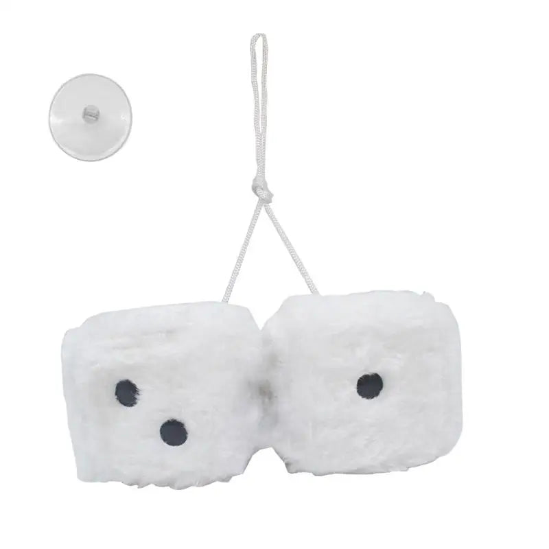 Fuzzy for Car Mirror Hanging Mirror Plush Pair Car Interior Decoration
