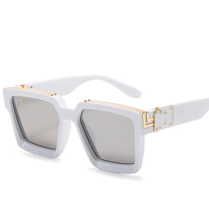 Bungee Large Square Sunglasses for Men Women Vintage Trendy Casual Street Style Shades