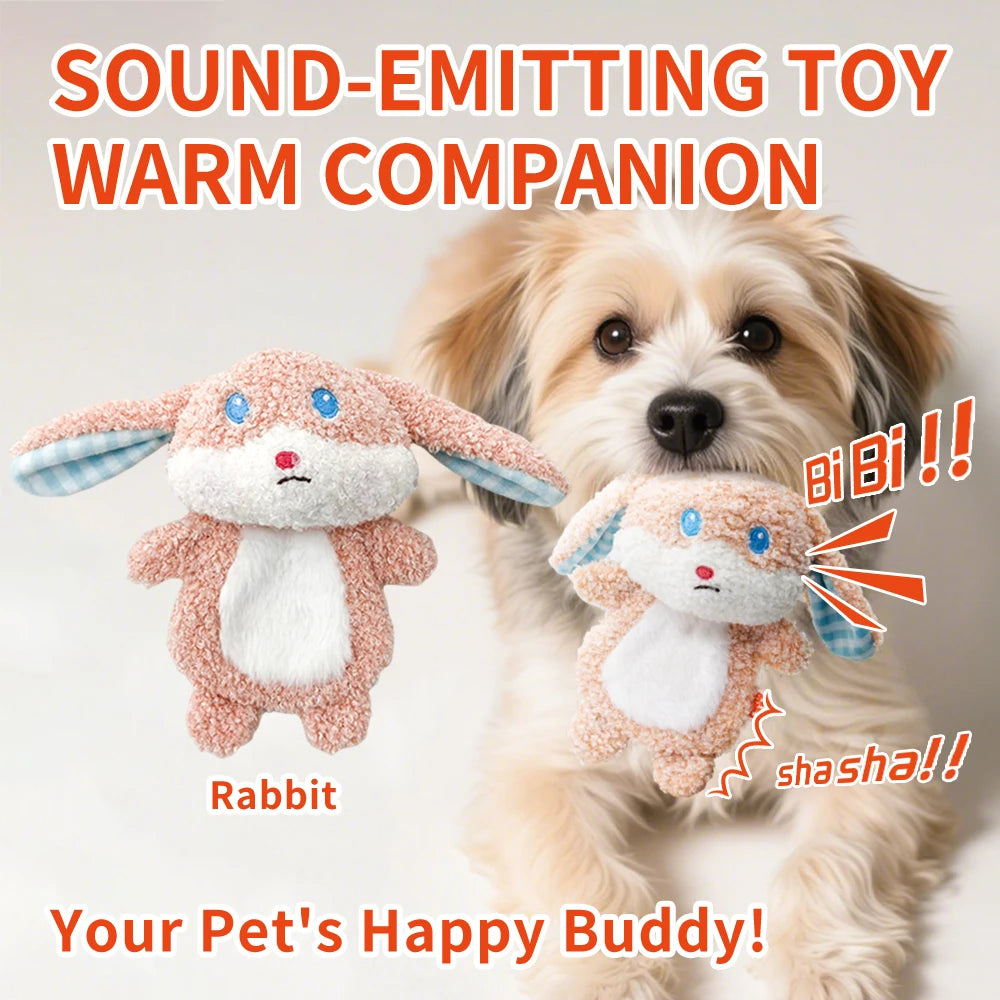 Cute Small Animal Dog Plush Toys Full Body Rattle with Built-In Squeaker Interactive Pet Playtime Toy to Reduce Loneliness