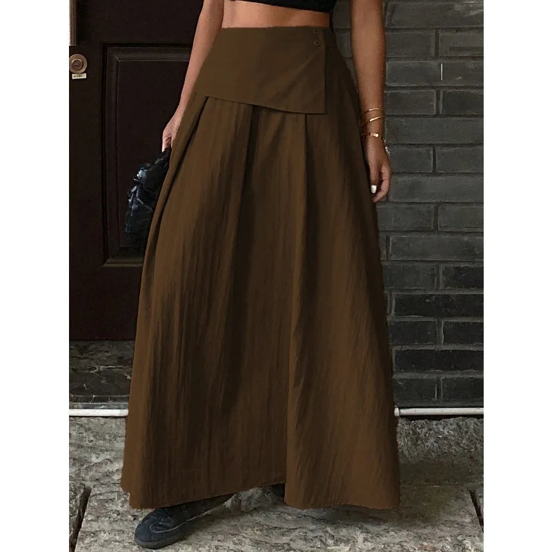 2025 Autumn Women Solid Slim Fishtail Skirt Spring In Elegant Fashion High Waist Fold Skirts Lady Causal Street Short Dress Sexy
