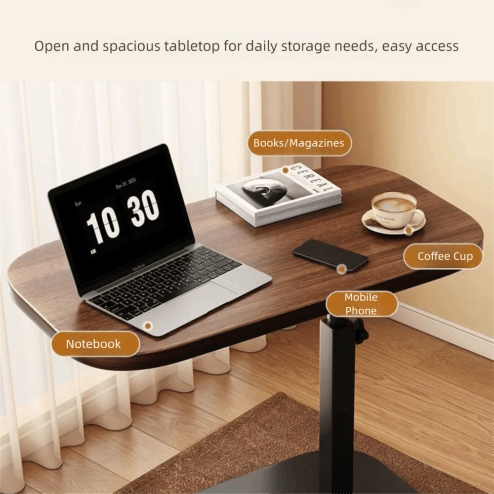 Foldable Sofa Edge Table Adjustable Height C-Shaped Adjustable Bedside Table Flip Desktop Space Saving Rotating Coffee Table