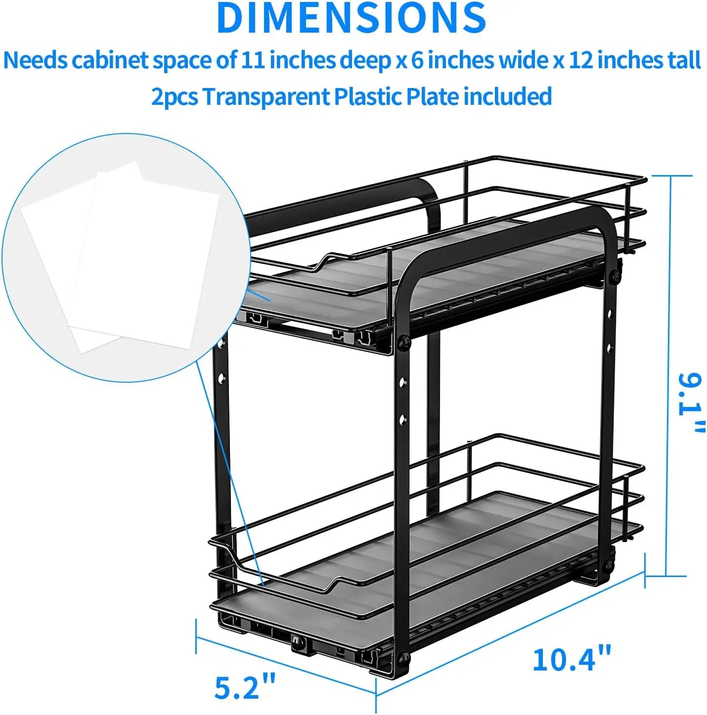 Spice Rack Organizer for Cabinet 2 Tier Pull Out Spice Racks for Inside CabinetHeight Adjustable Heavy Duty Vertical Spice Shelf